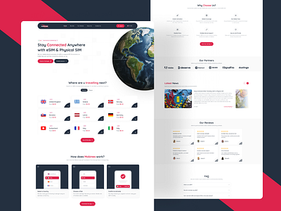 mobineX - Landing Page Redesign design esim landingpage ui ux