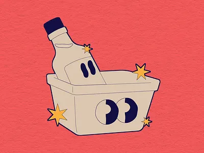 Basket App Icon 2d animation app basket branding character design graphic design happy icon illustration illustrator motion motion design motion graphics retro rubberhose shopping ui vintage