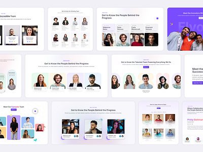 Team Section Blocks - FlyonUI blcoks figma figma uikit flyonui hero landing landing page tailwind tailwindcss team team blocks template uikit