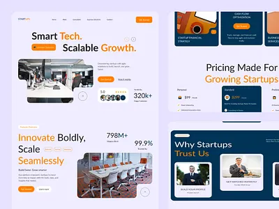 Tech Startup Solutions Landing Page Template access ai artificial intelligence business futuristic innovation investors landing landing page launch modern product saas software startup tech technology ui web design website