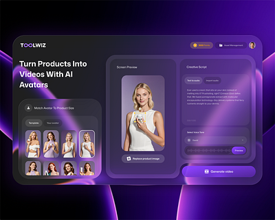 AI Video Tool: One-Click Synthesis of Handheld Product Ad Videos ai avatar design ui web