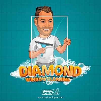 Clean Portrait Logo for Diamond Window Cleaning by CartoonLogoX branding cartoonlogox cleaningbusinessbranding customlogodesign diamondlogo elegantbusinesslogo graphic design homeservicesbranding logo logodesignlasvegas mascotlogodesign minimalistlogodesign modernservicelogo portraitlogodesign servicelogo visualidentity windowcleaninglogo
