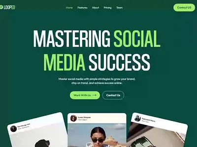 Looped - Popular social media agencies website agency figma framer landing page social media web design webflow