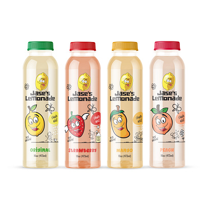 Shrink Label design for lemonade branding design food packaging graphic design lemonade packaging logo packaging shrink label design sticker label design