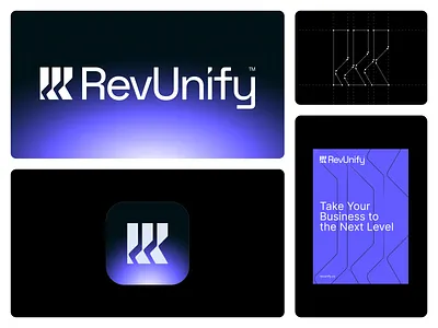 RevUnify Branding branding capital finance future invest letter logo logo mark next r letter r logo step tech unify