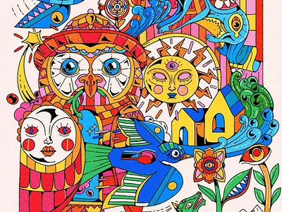 The owl animal artwork bookcover cubisme dessin dibujo digitalart geometric graphic design illustrateur illustration poster procreate yoaz