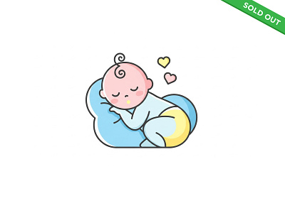 Sleeping Baby Mascot calm baby illustration