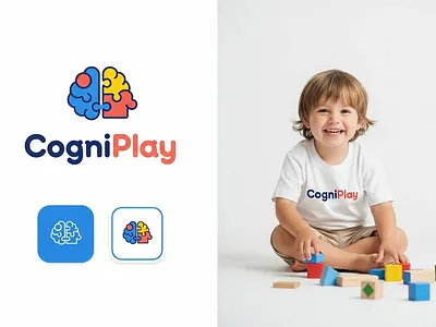 CogniPlay - Playful Logo for Educational Toys brain logo brand branding childrens brand colorful logo education graphic design icon graphic design identity kids logo logo logodesign playful logo puzzle logo toy logo