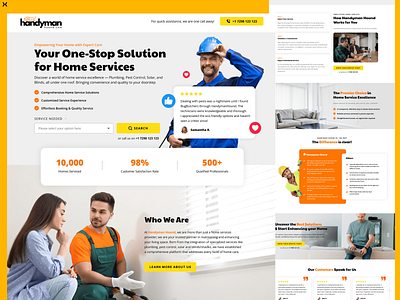 Home Services Landing Page design dribbble shot graphic design handymen home services landing page design landingpage lead generation lead generation landing page leads popualr shot popular shot trending ui ux web design