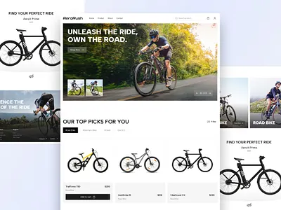 AeroRush - Bike Shop Website Design, Online Shop Website Design bike bike shop website bike shop website design online shop online shop website online shop website design popular ui ux trend ui ux ui ux ui ux design website design