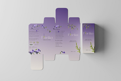 Floral Skincare Box Packaging – Purple Gradient Design beauty box design branding cosmetic packaging cosmetics graphic design packaging design product design purple aesthetic skincare branding