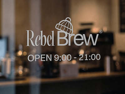 Rebel Brew | Window Sign branding branding design design digitalmarketing graphic design illustration logo street style coffee shop vector