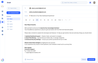 Compose Email compose email design editor email email template flat minimal ui ux web