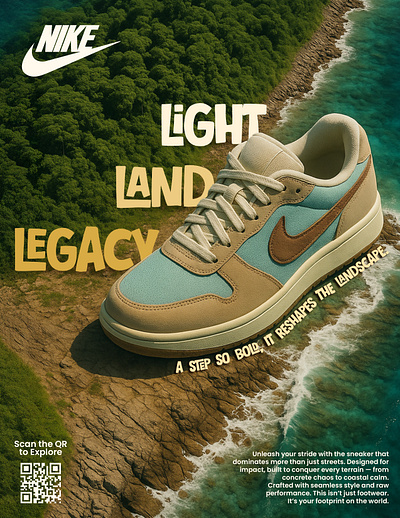 Nike Shoe Poster advertising ai branding campaign design graphic design illustration marketing mockup nike poster product launch shoe sneaker