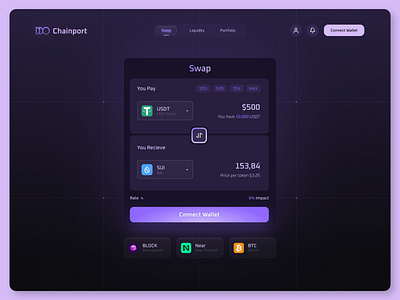 Chainport Swap UI clean cryptocurrency swap ui web3