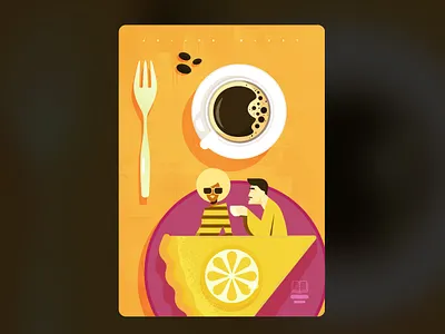 The Art of Café Hopping 2d book cover editorial flat graphic design illustration magazine publisher vector