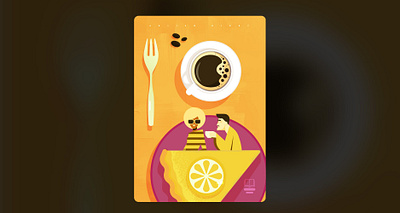 The Art of Café Hopping 2d book cover editorial flat graphic design illustration magazine publisher vector