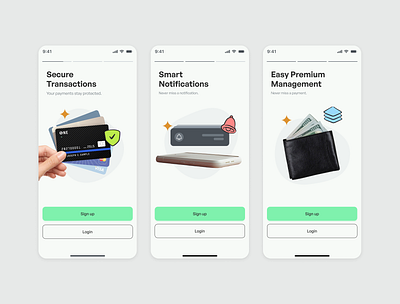 Fintech Onboarding - Mobile App fintech insurance interface design mobile app onboarding uae ui