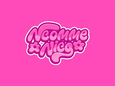 Hand Drawn Typographic logo for Vtube Streamer NcommeNico branding logo logo makers typographic typography vtuber y2k logo