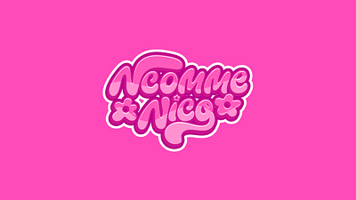 Hand Drawn Typographic logo for Vtube Streamer NcommeNico branding logo logo makers typographic typography vtuber y2k logo