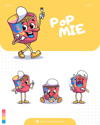 POPMIE Cartoon Character branding cartoon character cute design food fun graphic design illustration logo mascot sticker vector