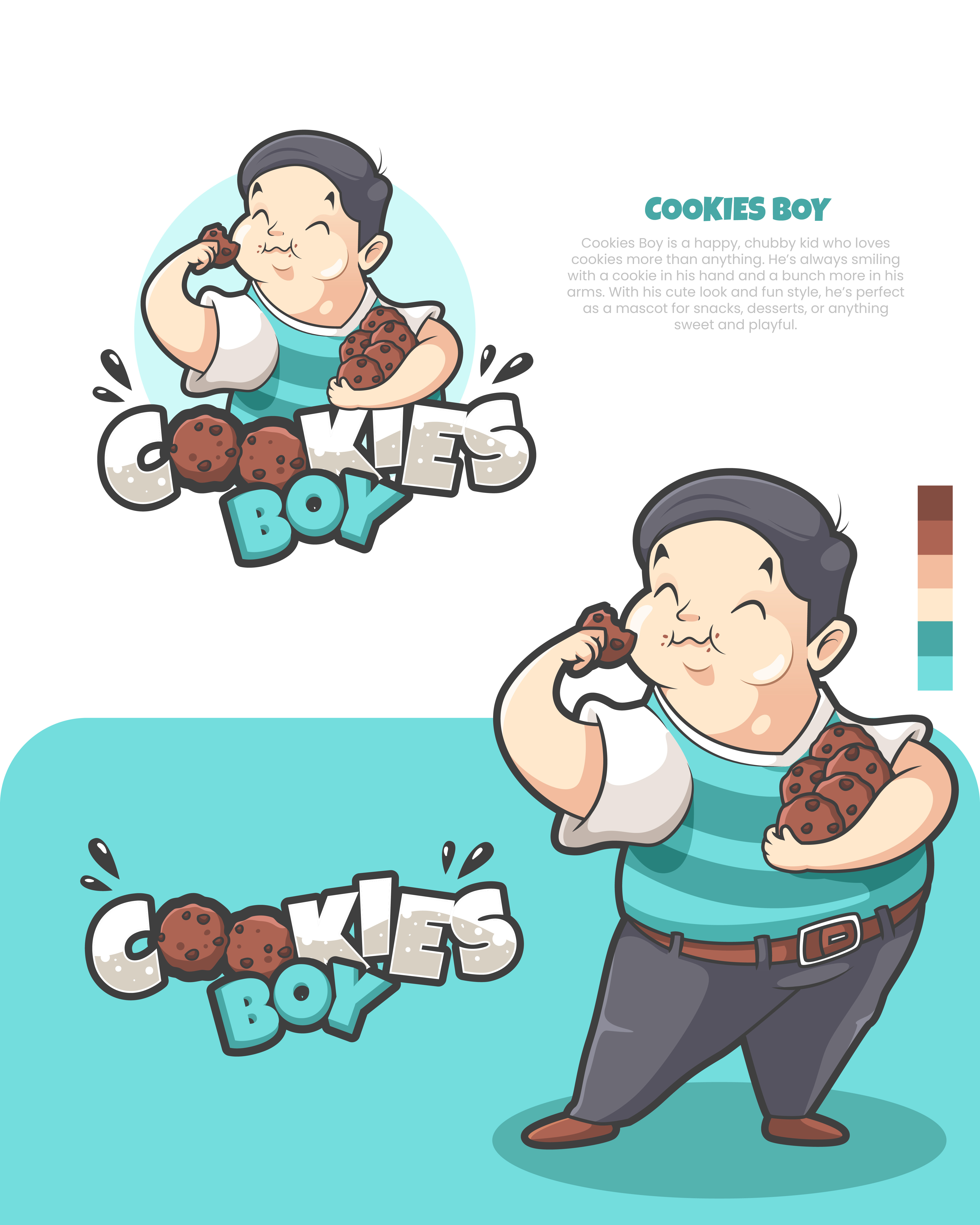 Cookies Boy Mascot Logo Design branding cartoon character cookies cute design illustration logo mascot vector