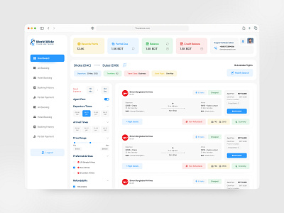 Travel OTA Dashboard - World Wide Tours and Travel 3d b2b booking app case study dashboard ui flight booking knehad21 minimalism modal ota planner popular product design saas dashboard saas product travel app travel dashboard trip dashboard ui web app