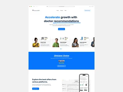 FrontrowMD Landing page graphic design ui uiux ux