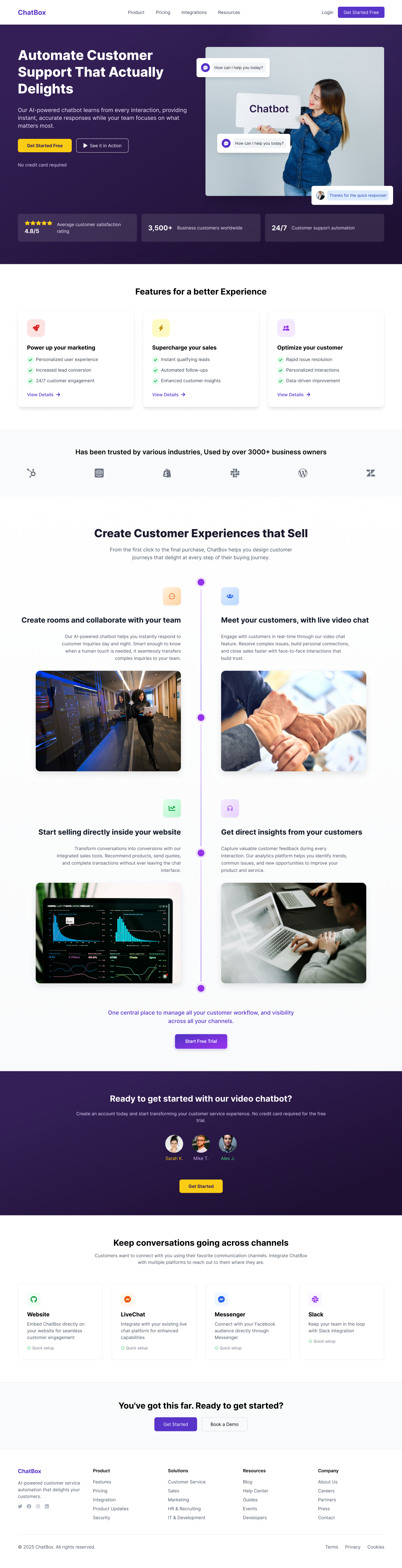 AI-Powered Customer Support Website – ChatBox Landing Page UI aichatbot chatbotdesign cleandesign customerexperience customersupportui darkui dashboardui designsystem dribbleshorts figmadesign landingpage product design responsivedesign saasdesign statupui ui design userinterface uxdesign uxui webdesign