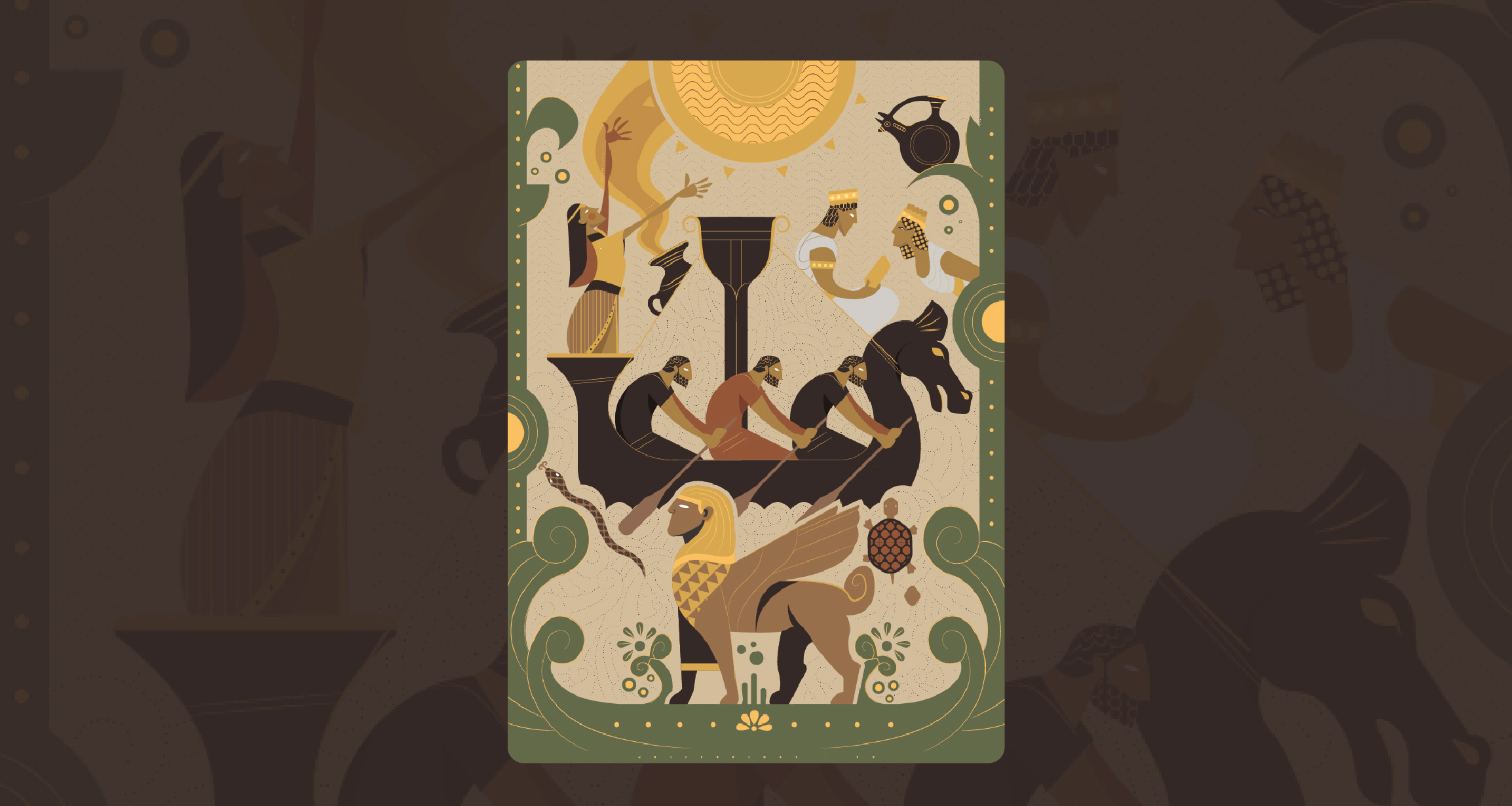 Children of the Sea 2d art artwork book children book design editorial flat historical illustration magazine phoenician sphynx vector