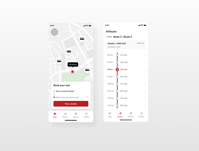 Shuttle Service - Mobile App bus interface design mobile app savari shuttle track ride ui