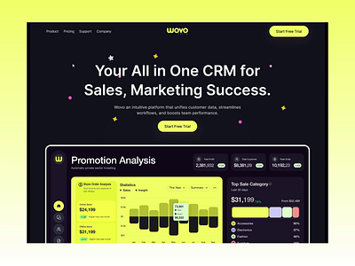 CRM Landing Page Concept crm software