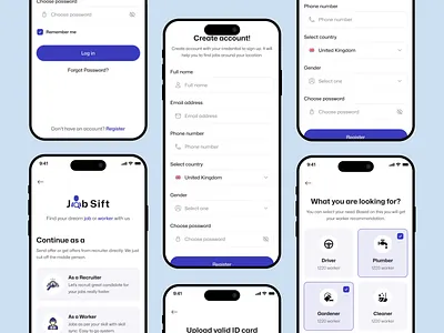 Recruiter Sign-Up UI Design Animation 🧑‍💻🤝 animation app animation app design clean design minimal mobile app design recruitersignuppage ui ui animation ux ux design worker finder app workerfinder