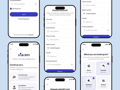 Recruiter Sign-Up UI Design Animation 🧑‍💻🤝 animation app animation app design clean design minimal mobile app design recruitersignuppage ui ui animation ux ux design worker finder app workerfinder