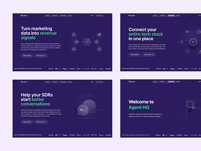 🌐 Lantern – Hero Section Variations agent agents ai agent automation crm hero section hubspot illustration landing page lantern marketing agent pipeline rev ops sales sales enablement sales navigator sales tool salesforce sdr sdr tool