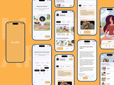 Mindfulness mobile app app ui journal app meditation app mobile app ui ui