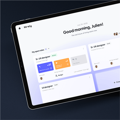 Generative AI - Dashboard Design ai branding dashboard marketplace matching platform saas ui ux visual design