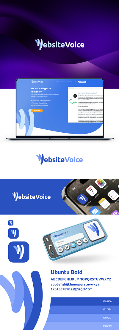 WebsiteVoice Logo Proposal branding graphic design logo sound speech text to speech ui vector voice w w lettermark w logo