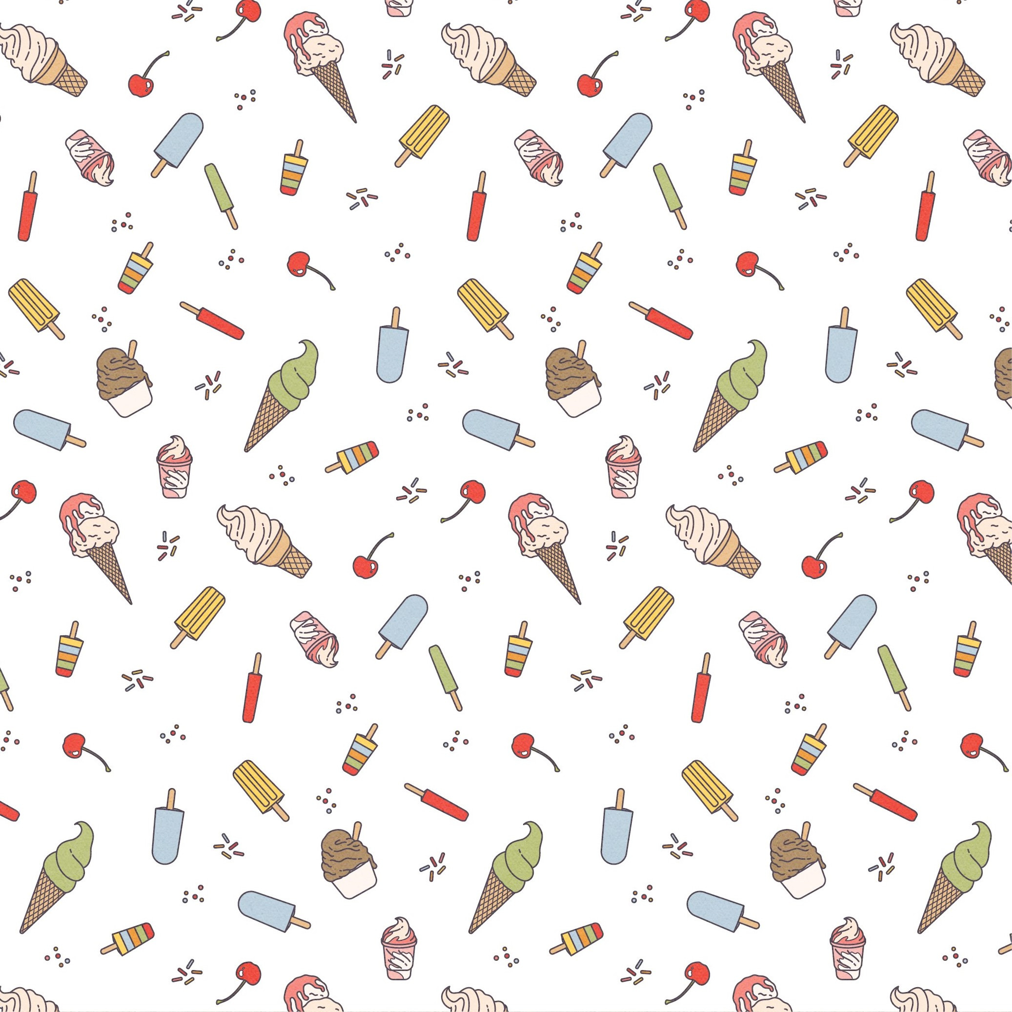 Ice Cream Pattern - Pattern Design adobe illustrator art artwork branding cute pattern design graphic flat illustration graphic design ice ice cream ice cream pattern illustration kawaii pattern pattern design pattern surface surface design vector art vector design vector illustration