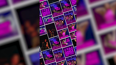 Set of promo materials for dance classes animation promotion