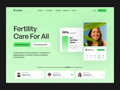 Fertility - Website Design child donor egg egg freezing fertility fertility landing page fertility treatment fertility website health care healthcare healthcare website infertility insemination landing page parent typography ui ui ux ux web design website design
