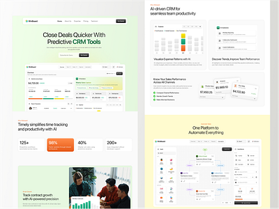 Winboard CRM Homepage ai crm crm landing page crm paltform crm website dashboard design landing page productivity ai saas saas website tracking web web design website