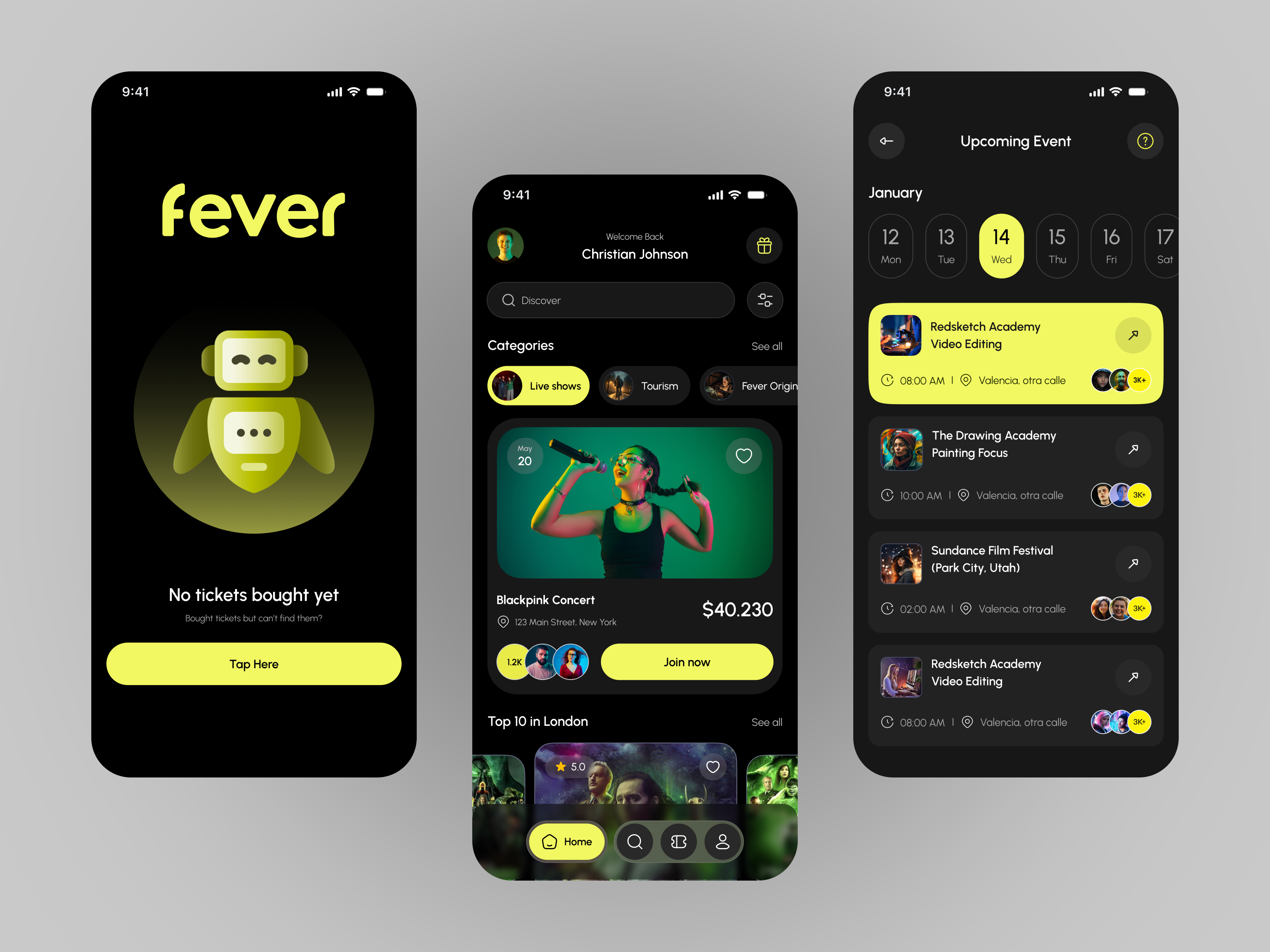 Example of Event Management App Design