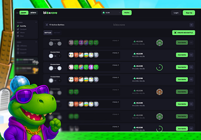 BloxRave - Roblox In-Game Betting Casino branding casino coinflip design gamble graphic design logo market marketplace roblox trending ui ux website