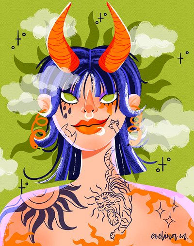 Portrait of someone very cool 2d character design girl art illustration portrait art portrait drawing portrait illustration tattoo tattoo art