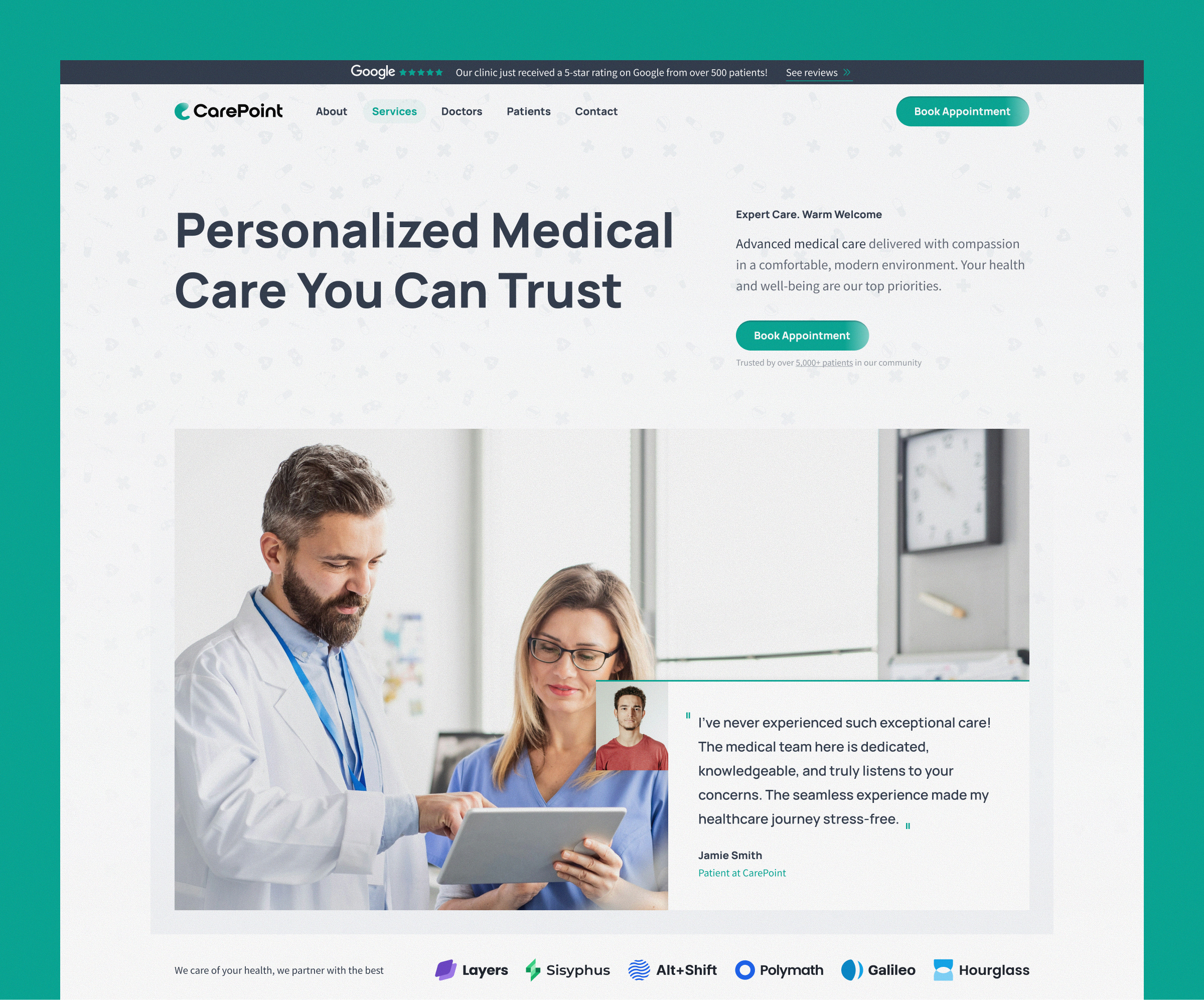 Medical Template - vol.1 button cro cta ctr hero minimal modern navbar navigation section template top bar web website