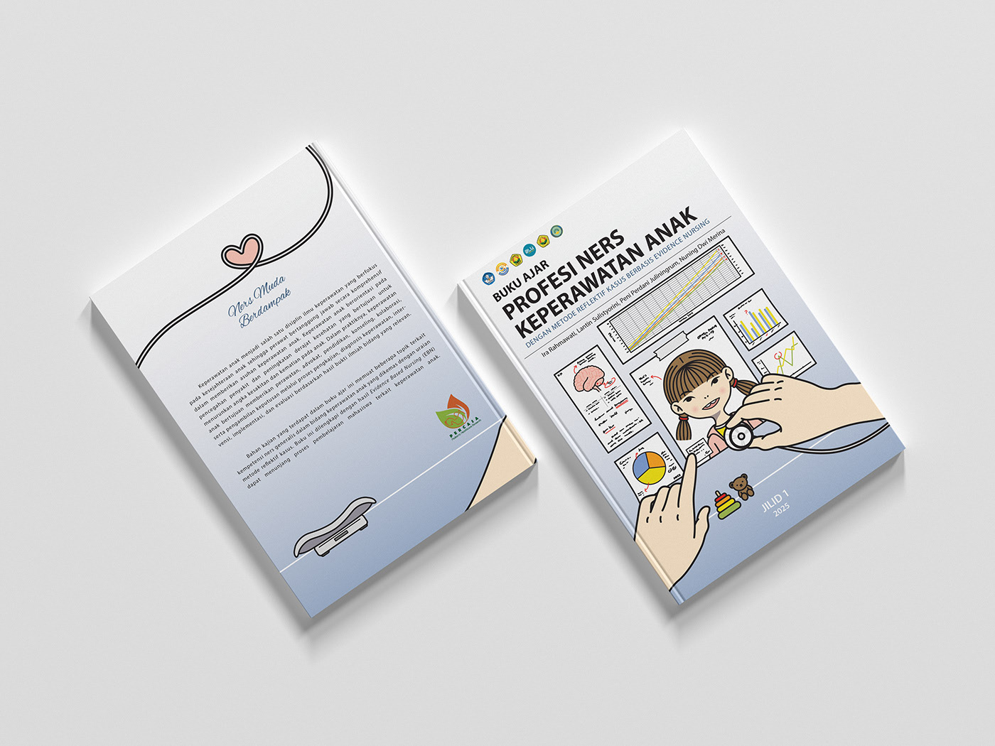 Book Cover Illustration - BUKU AJAR PROFESI NERS adobe illustrator adobe indesign book cover book cover illustration book design book layout book project books cover design cover illust cover illustration covers cute design cover digital illustration illustration kawaii kids nurse vector illustration