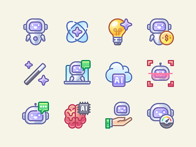 Infinity AI icons ai artificial bot generative icojam icons illustration infinity intelligence robot vector