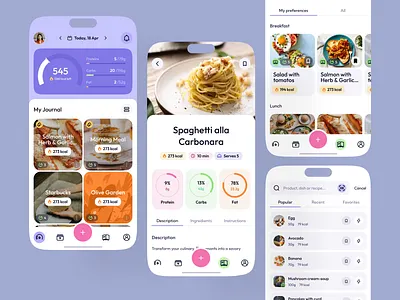 Healthy Meal Tracker App app design delivery app design food food app food delivery food delivery app mobile mobile app mobile app design mobile design restaurant restaurant app ui ui design ux