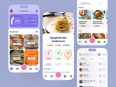Healthy Meal Tracker App app design delivery app design food food app food delivery food delivery app mobile mobile app mobile app design mobile design restaurant restaurant app ui ui design ux